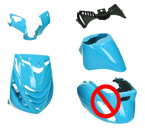 plaatwerkset DMP model SP EVO-1 !! mist achterscherm !! sky blauw) 4-delig zip2000