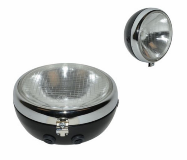 koplamp rond (made in EU) 517/529 170 zwart zundapp, kreidler