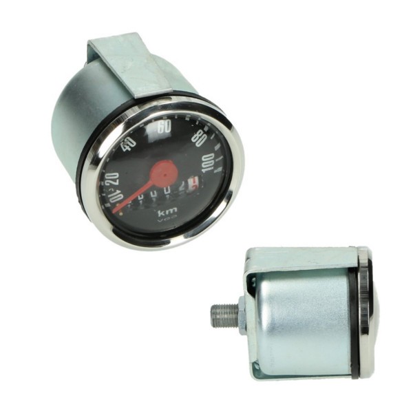 km tellerklok 100km/u 48mm zwart hercules, maxi, simson, camino, kreidler, puch, zundapp