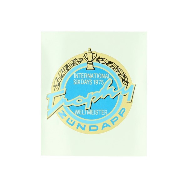 sticker rond Trophy 1975 goud/blauw zundapp
