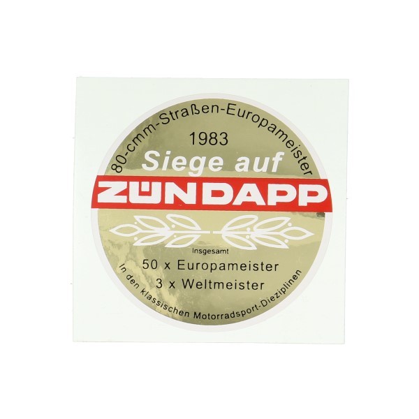 sticker rond Trophy 1983 gold/red zundapp