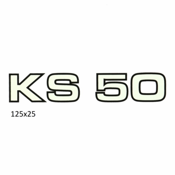 sticker zijscherm wit/zwart Zundapp KS50 529