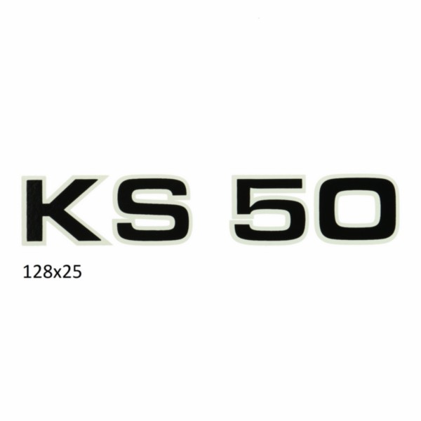 sticker zijscherm zwart/wit Zundapp KS50 529
