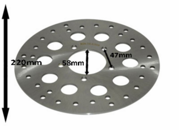 remschijf inox  RVS voor 220mm Zundapp KS50