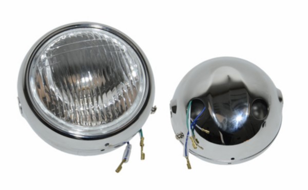koplamp rond compleet chroom fs1