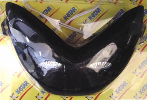 koplamp DMP special halogeen zwart aerox