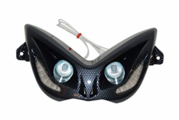 koplamp DMP halogeen met led knipperlichten carbon aerox 2t, mbk nitro