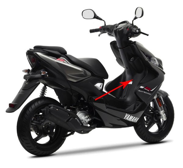beenschild Yamaha origineel zwart aerox 2013, nitro 4t 1phf831100