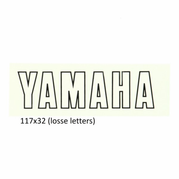 sticker woord [yamaha] wit/zwart aerox