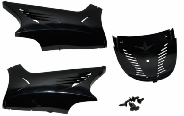 onderspoilerset DMP + schroefset 28019 zwart ongespoten aerox