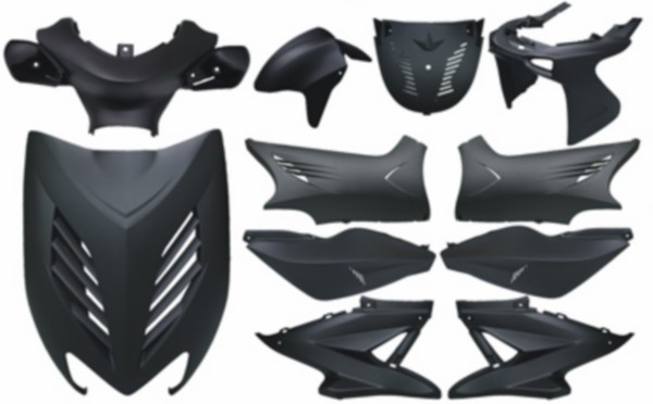 plaatwerkset DMP zwart mat 11-delig aerox