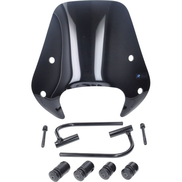 windscherm Regia met bevestigingsset laag (made in EU) voor 72085 30cm zwart glans zip2000