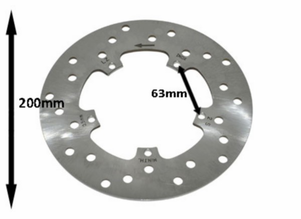 remschijf Piaggio origineel voor 200mm runner, et2-et4, fly, lxv, primavera, sprint, vespa lx, vespa S, zip sp 56395r