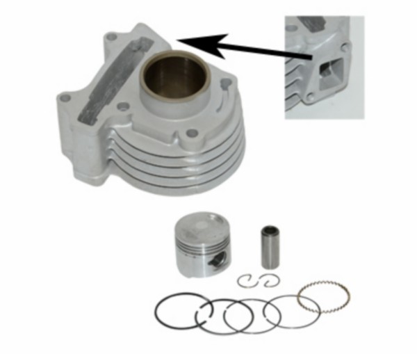 cilinder DMP aluminium nikasil A-kwaliteit 39mm kisbee 4t, sco china 4t, sco gy6, sco kymco 4t, v-clic