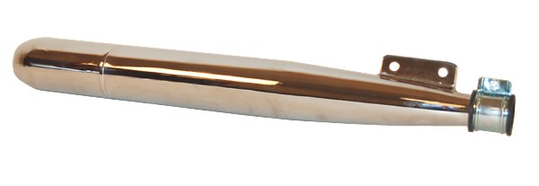 uitlaat demper 28mm bij bocht 60mm chroom mv50, puch