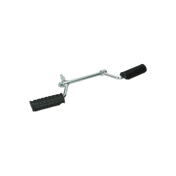 voetsteunbeugel + rubbers (made in EU) chroom macho, puch maxi
