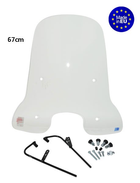 windscherm Regia met bevestigingsset hoog (made in EU) 67cm helder kymco, like