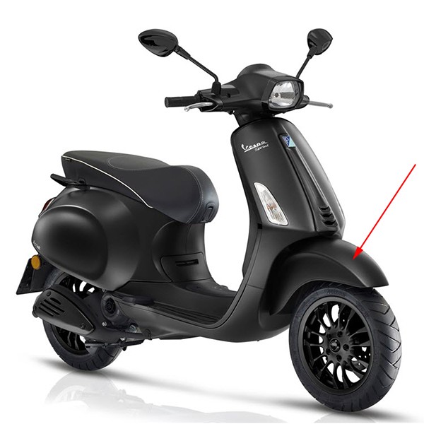 voorspatbord Piaggio origineel euro-4/5/5+ [notte] zwart mat 99/C elettrica, s-sprint, sprint 1b006646000nv