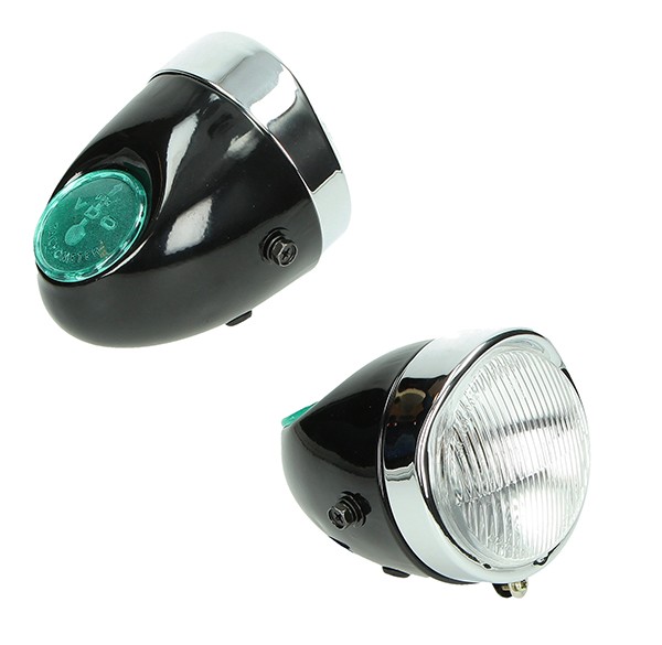 koplamp oldtimer/maxi-n zwart puch maxi, puch