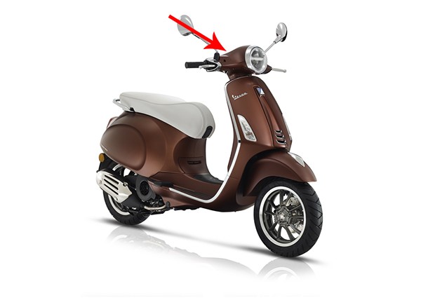 stuurkap Piaggio origineel boven mat bruin 139/a primavera 67364600ml=op=op