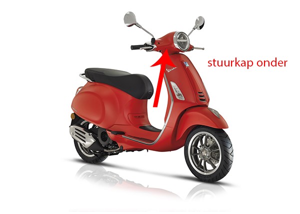 stuurkap Piaggio origineel onder mat rood 896/a primavera 1b005469000s8=op=op