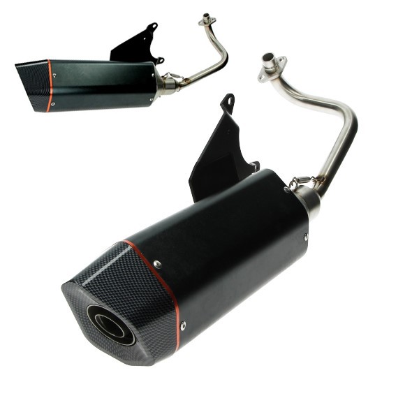 uitlaat bullet euro-2 racing zwart/carbon zip 4t, zip2000
