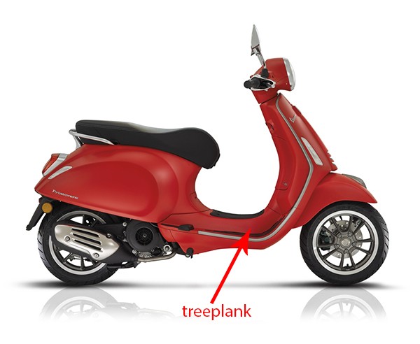treeplank Piaggio origineel mat rood 896/a primavera 67361200s8