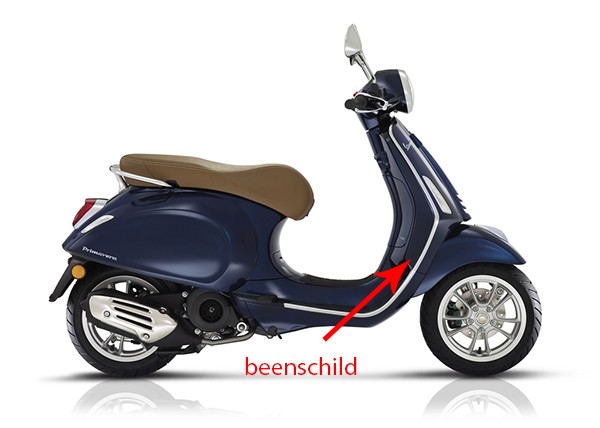 beenschild Piaggio origineel blauw met 289/a primavera 1b003620000dk