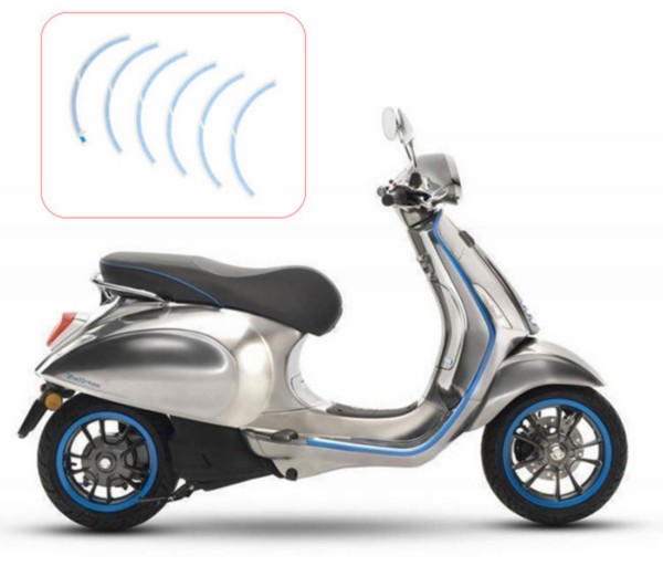 stickerset Piaggio origineel voorwiel blauw elettrica, primavera, sprint 2h002849000a1