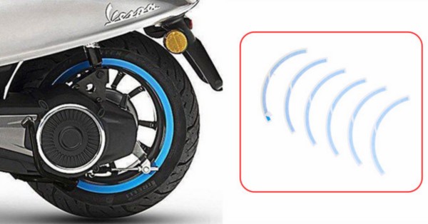 stickerset Piaggio origineel achterwiel blauw elettrica, primavera, sprint 2h002850000a1