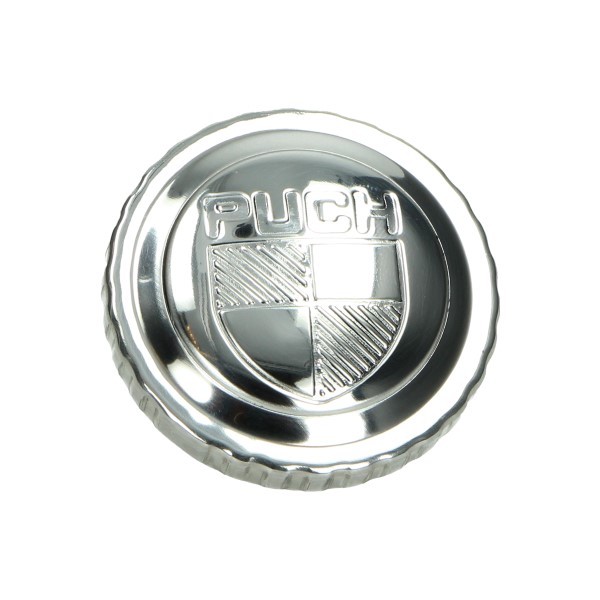 benzinetankdop bajonet met logo 30mm chroom puch, puch maxi
