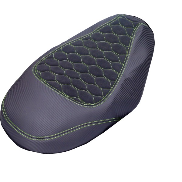 buddydek Regia (made in EU) Piaggio designo alcantara zwart/fluor geel (stiksels) zip2000