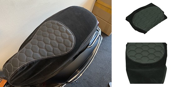 buddydek Regia (made in EU) Vespa designo alcantara zwart/grijs (stiksels) primavera, sprint