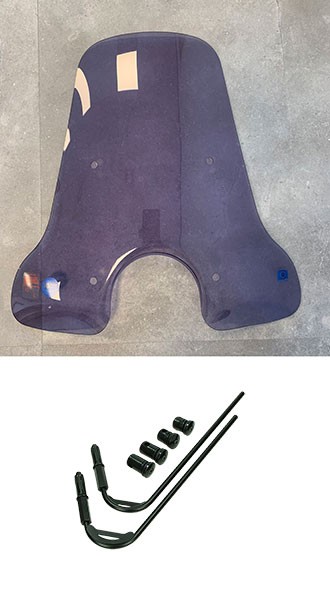 windscherm Regia met bevestigingsset hoog (made in EU) tot 2022 smoke vespa, gts 250cc, gts alle mod., gts super 300cc