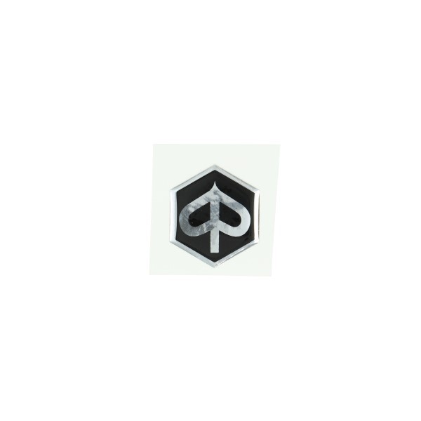 sticker logo voorscherm zwart/chroom zeskant 3d zip2000