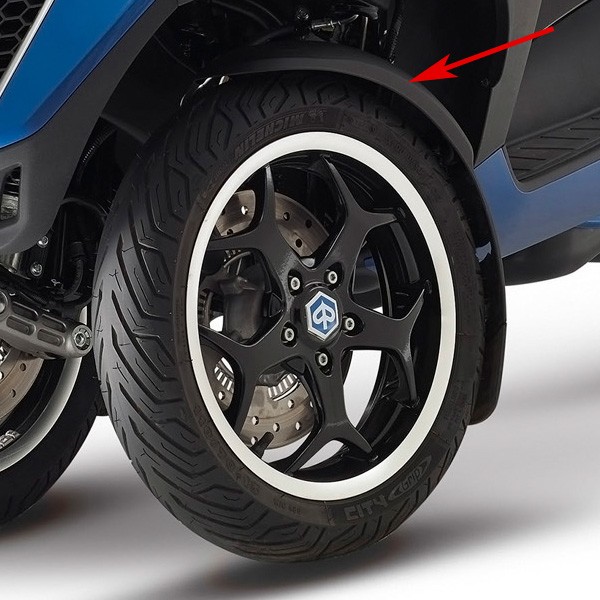 voorspatbord Piaggio origineel over wiel links fuoco, mp3 1b004095