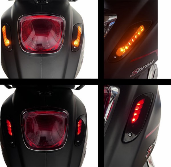 knipperlichtset DMP led e-keur SP +achterl dagrijverlichting achter donker smoke primavera, sprint