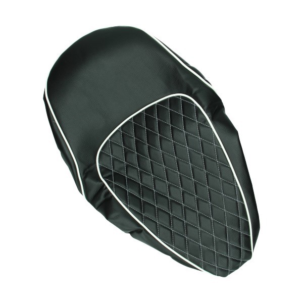 buddydek Regia (made in EU) Chesterfield zwart met witte bies vespa lx