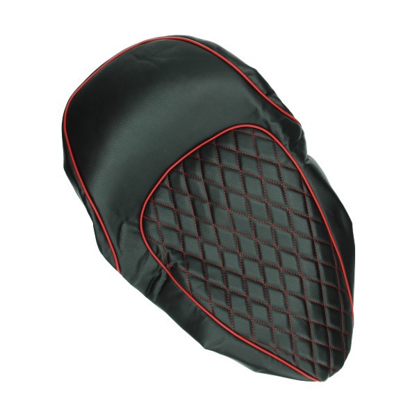 buddydek Regia (made in EU) Chesterfield zwart met rode bies vespa lx