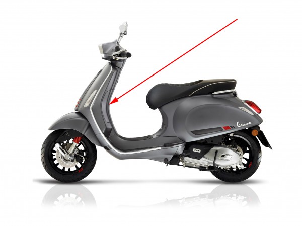 beenschilddeksel Piaggio origineel grijs titanio 707/C sprint sport 67361800hq