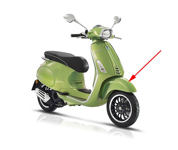 voorspatbord Piaggio origineel groen metallic 341/a sprint 67364400vu