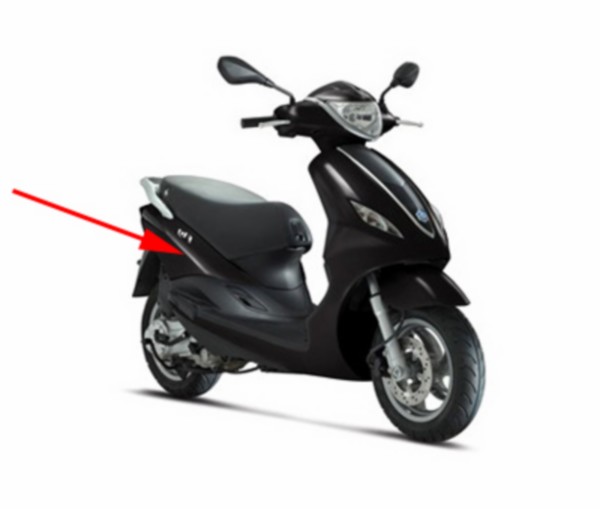 zijscherm Piaggio origineel rechts zwart grafite 79/a fly new 2012 67309800nd=op=op