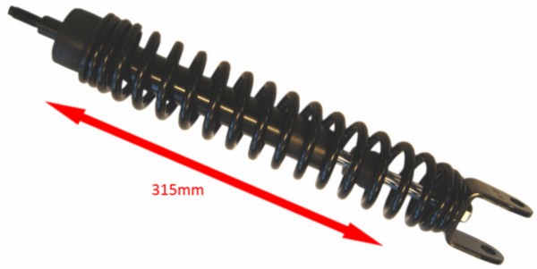 schokbreker (moer natrekken) 310mm zwart fly, lxv, vespa lx, vespa S, zip2000, zip2000sp