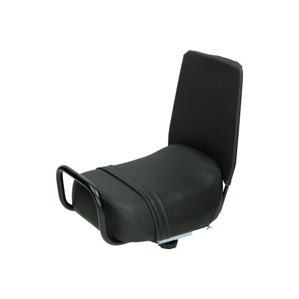 duo-seat + rugsteun (made in EU) zwart agm Goccia, bromfiets vespa