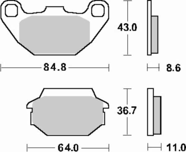remblokset sbs achter agility 16inch, kxr 250cc, people, super-8, super-9, tgb 154hf