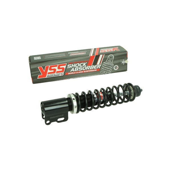 schokbreker yss voorvork verstelbaar 210mm zwart et2-et4, lxv, vespa lx, vespa S, zip sp