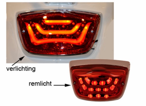 achterlicht DMP led rood lxv, vespa lx, vespa S