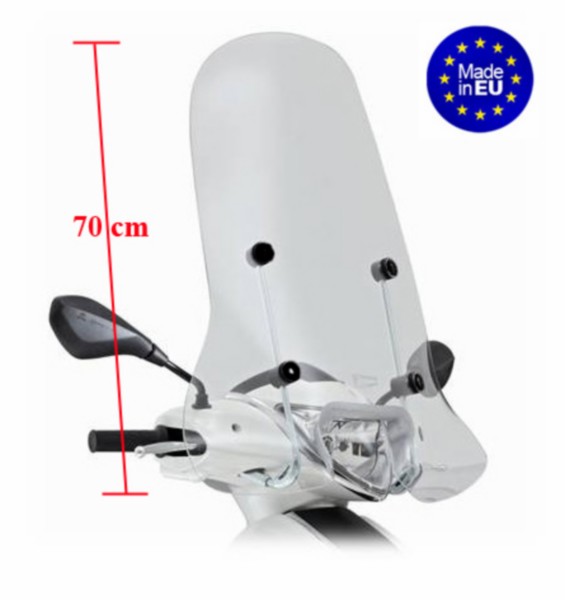 windscherm Regia met bevestigingsset (made in EU) hoog mod. orig helder fly new 2012
