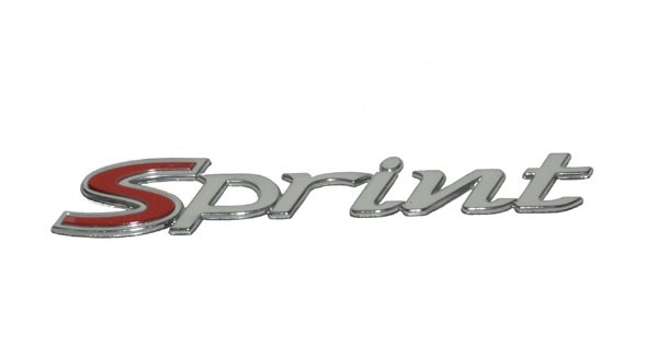sticker Piaggio origineel woord [sprint] zijscherm chroom sprint 125 4t, sprint 150 4t, sprint 4t 1b000943