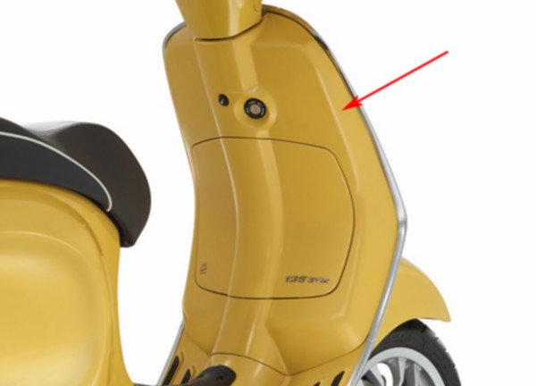beenschild Piaggio origineel geel 968/a sprint 1b003620500l5